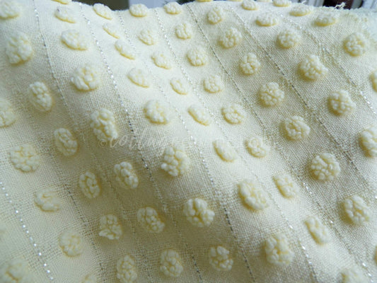 Cheerful Yellow Pops FABRIC Piece, from Vintage Morgan Jones Chenille Bedspread, 23" x 32"-inches