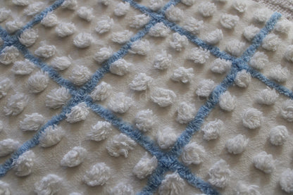 Puffy White Pops Vintage Chenille FABRIC, 12" x 18" inch Piece, 100% Cotton, 1950s era