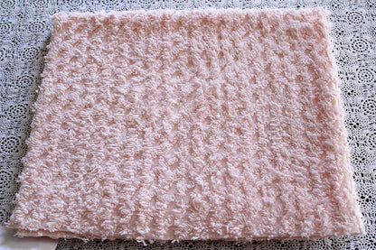 Simple Peach Glow Vintage Style Chenille Fabric, Lattice Geometric Design, 20" x 25" inch piece