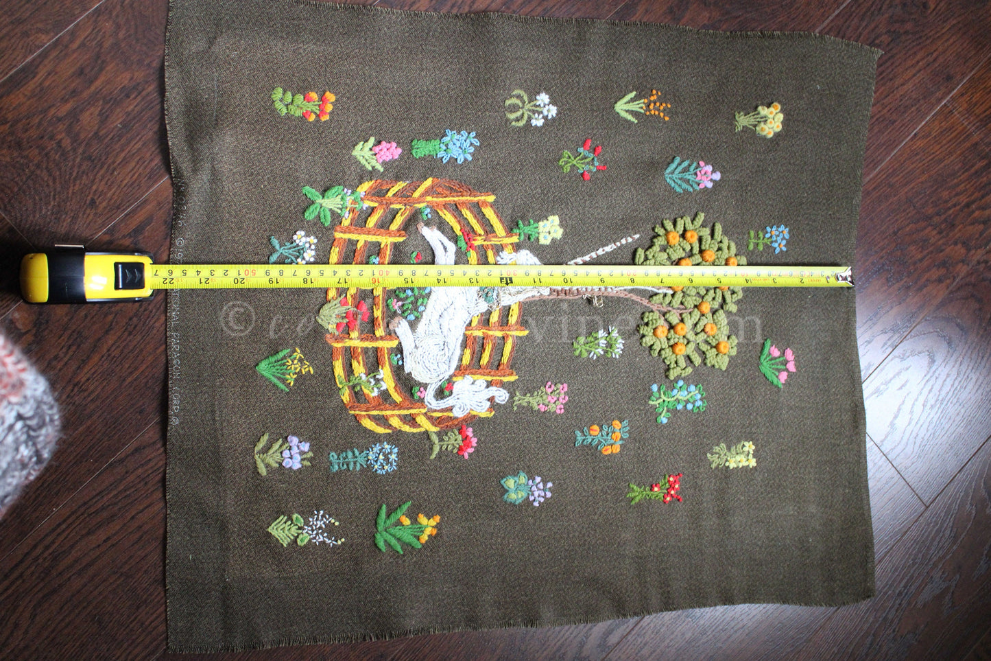 Unicorn in Captivity Completed Paragon Embroidery, Rare Crewel Stitchery, Medieval Old World Tapestry Style Adaptation