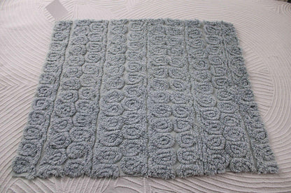 Plush Swirl Tuft Vintage Chenille Bedspread Quilt Fabric, 21" x 25" inch Piece; Stardust Blue Curlicues