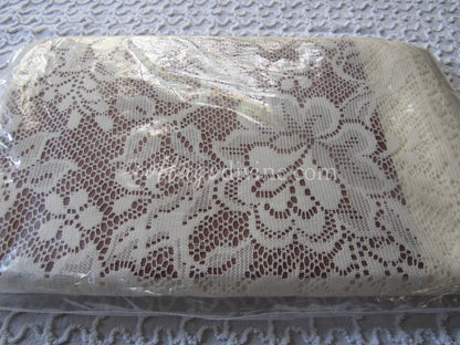 Vintage Wide Jacquard Lace Window Curtain Panel, Rose Garden, Single (Not a Pair), 60"W x 84"L, NOS