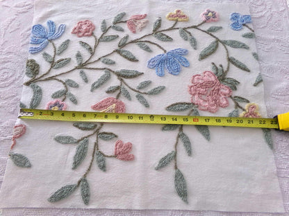 Heirloom Floral Vintage Chenille Fabric, 20" x 22" Piece, Lovely for Handmade Quilts, Pillows & Small Craft Projects