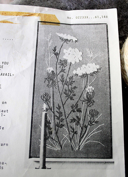 QUEEN ANNE'S LACE Crewel Stitchery Kit, Vintage 02233X Paragon Needlecraft Embroidery, Hippie Style Wall Hanging, Barbara Sparre, Open Pkg