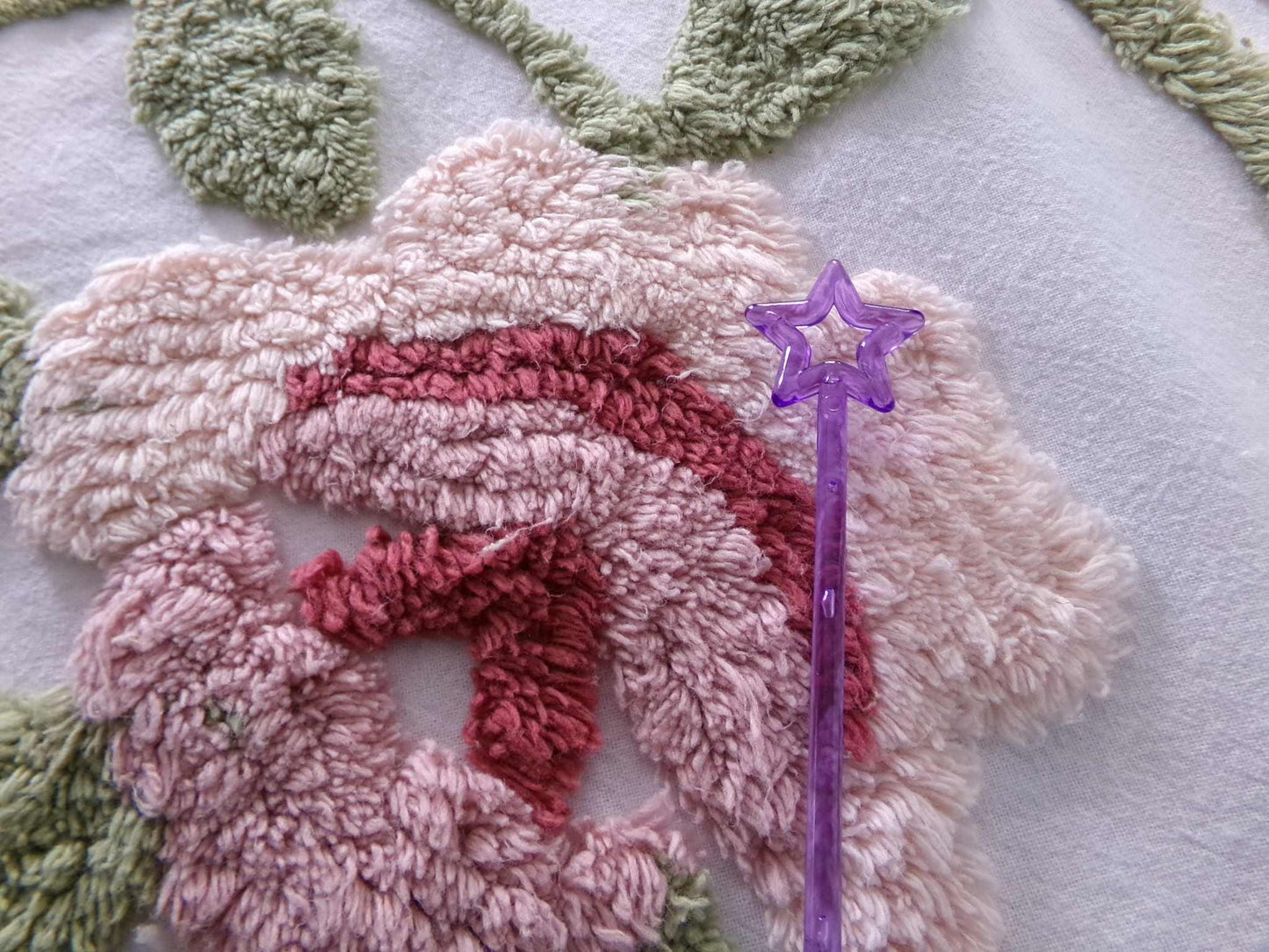 shabby rose chenille fabric, vintage victorian style sewing material, 15" x 22" inch piece, great for applique & pillows