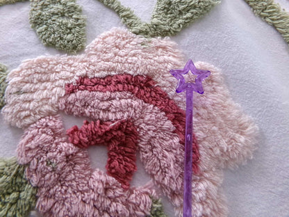 shabby rose chenille fabric, vintage victorian style sewing material, 15" x 22" inch piece, great for applique & pillows