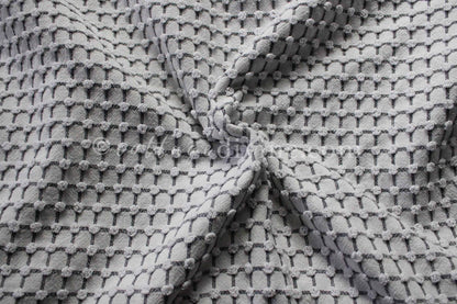 Chic Micro Mini Pop Black & White Vintage Chenille Quilt FABRIC, 18" x 24" Piece, Lightweight Cotton