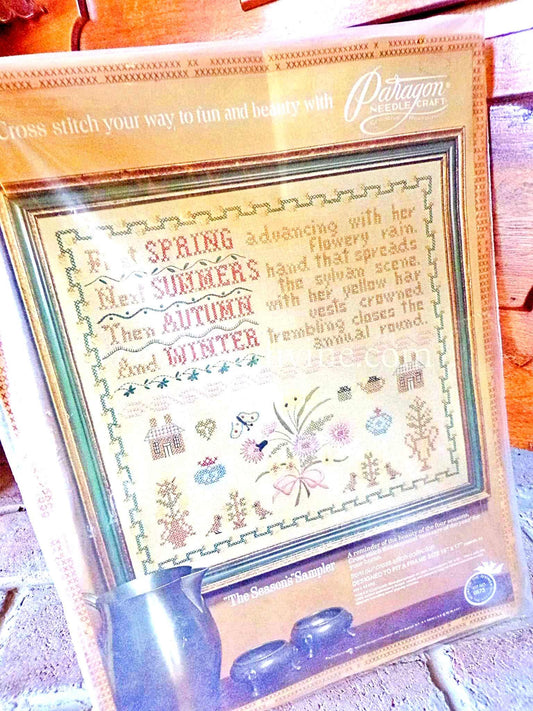 The Season's Sampler Vintage Paragon Cross Stitch Embroidery Kit # 0673