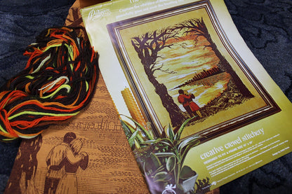 Vtg THE LOVERS Crewel Embroidery Kit Hippie Romance Paragon Stitchery 0319