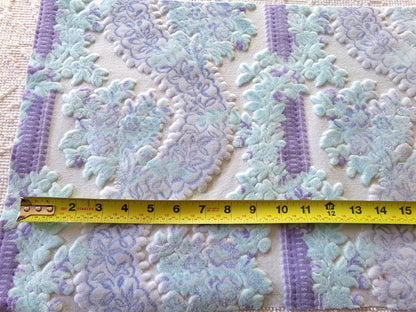 cut velvet fabric starry shimmer luxury Bates vintage tapestry chenille material, 12" x 21" inch piece ideal in totes & bags
