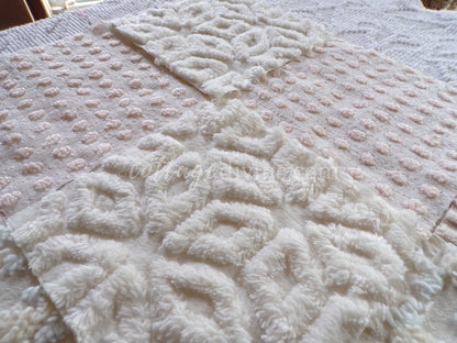 Dreamy Creamy 6" Chenille Quilt Squares, Rotary Cut from Vintage Chenille Bedspread Fabric, 16 Blocks, 6" x 6" inch, Neutral Creams