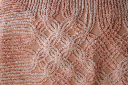 Nostalgic Cozy Tonal Pink Vintage Chenille Quilt Fabric, 23" x 24" inch Piece, Lovely in Handmade Quilts