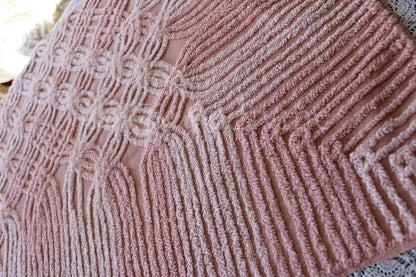Blush Pink Nostalgia Vintage Chenille Quilt Fabric, 20" x 24" inch Piece, Pretty for Quilts & Pillows