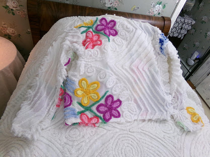 Vintage Chenille Jacket Early Canyon Group Damze San Diego Lightweight Cropped Spring Coat, XS