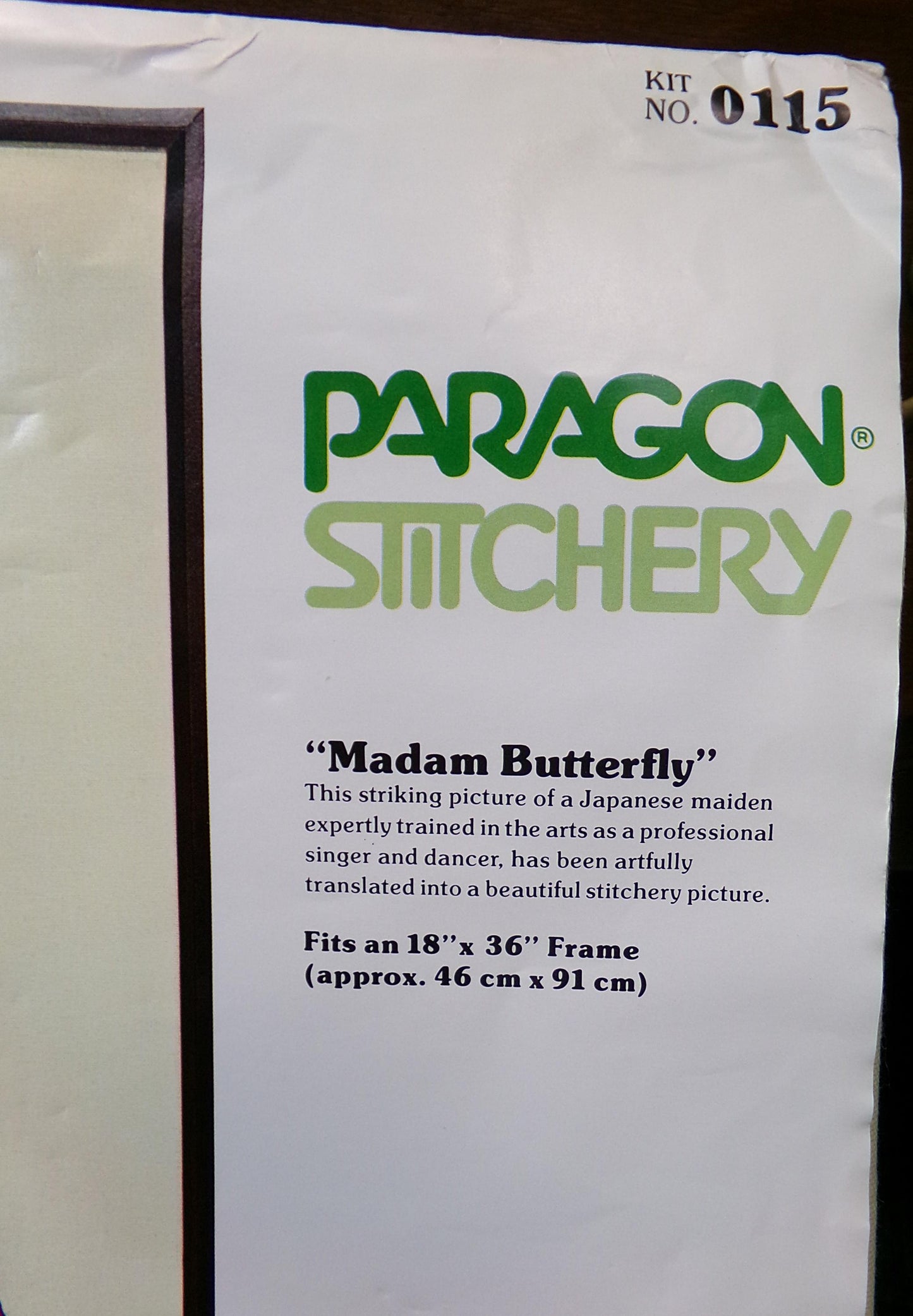 MADAM BUTTERFLY Crewel Embroidery Kit, Rare Vintage Paragon Stitchery 0115, Wall Hanging, Joyce Levitt Design