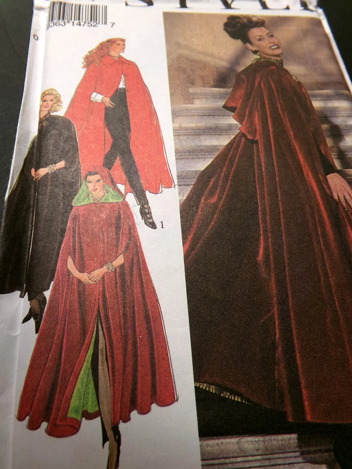 Vtg Style Sewing Pattern 2377 Hooded Cape Size S-M-L-XL UNCUT OOP 1993 Glamour