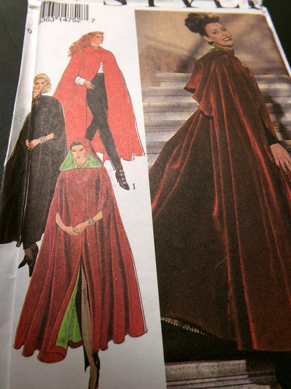 Vtg Style Sewing Pattern 2377 Hooded Cape Size S-M-L-XL UNCUT OOP 1993 Glamour