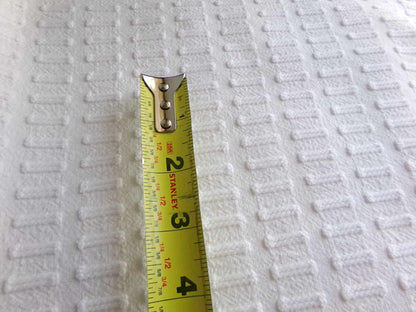 clean crisp white vintage chenille fabric: unique buttonhole design, 19" x 24" cut piece