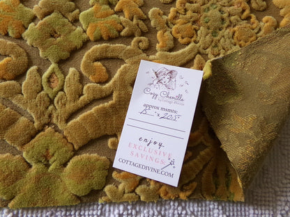 earthtones cut velvet fabric, distressed vintage Bates tapestry style chenille material, 20.5" x 15" piece, popular in boho bags