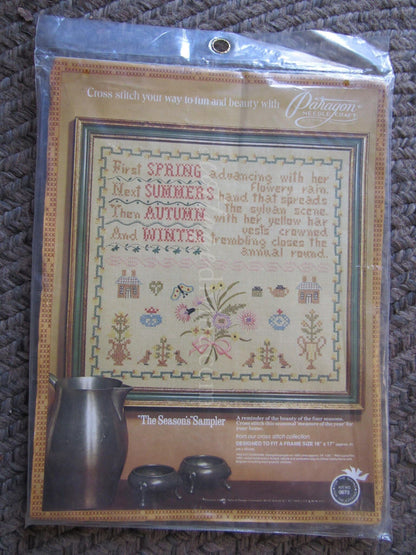 The Season's Sampler Vintage Paragon Cross Stitch Embroidery Kit # 0673