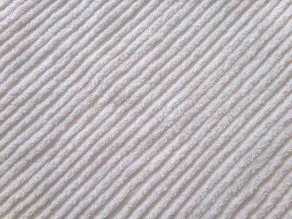 Diagonal Stripes Vintage Chenille White Fabric Piece, 17" x 25" inches, Geometric Striped Design