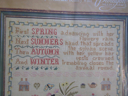 The Season's Sampler Vintage Paragon Cross Stitch Embroidery Kit # 0673
