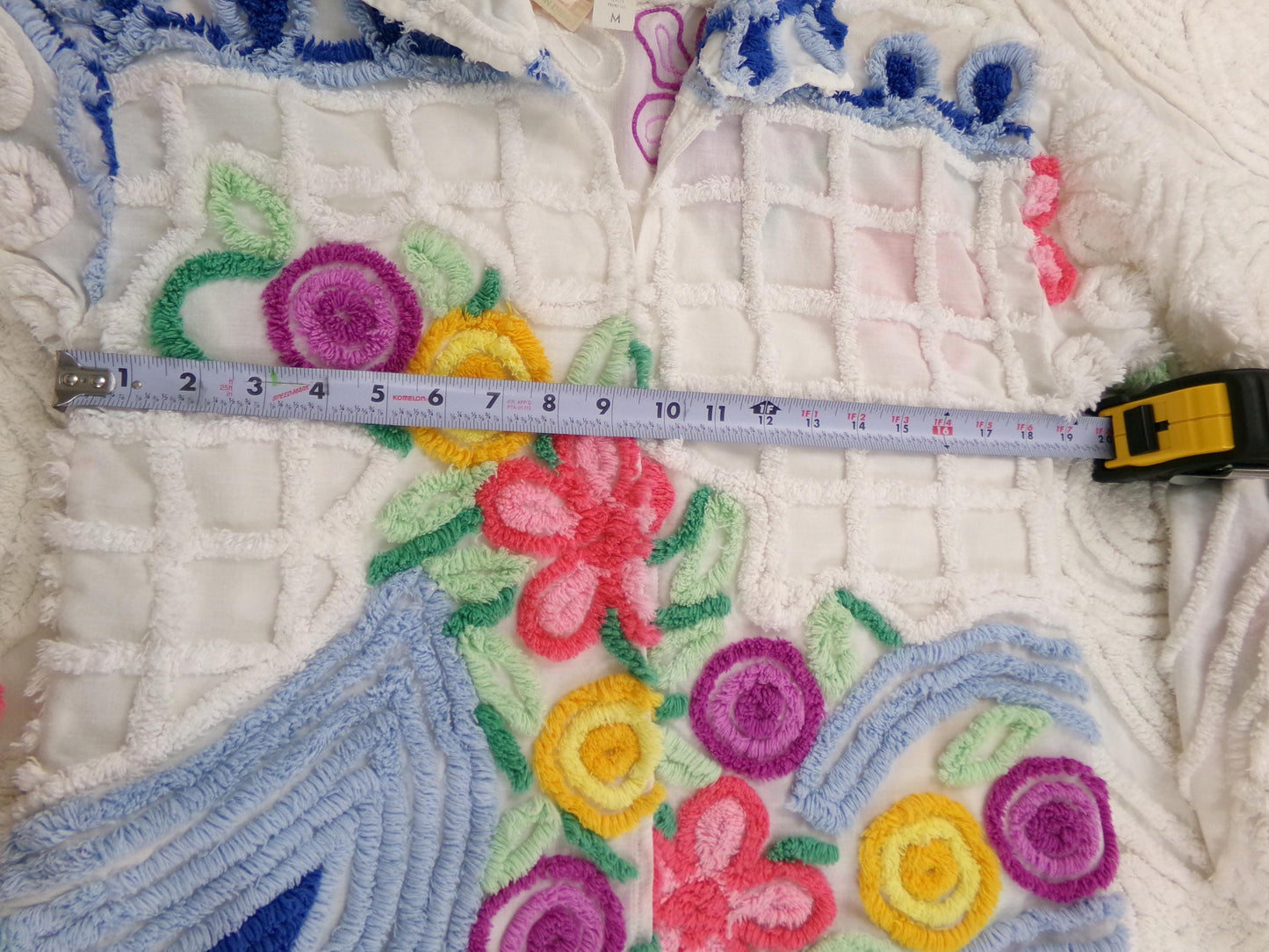 Vintage Chenille Jacket Early Canyon Group Damze San Diego Lightweight Cropped Spring Coat, XS