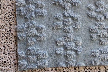 Adorable Blue Daisy Vintage Style Chenille Quilt Fabric, 24" x 20"-inch Piece