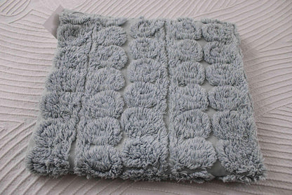 Tranquil Velvety Plush Swirls Vintage Chenille Bedspread Quilt Fabric, 22" x 25" inch Piece; Stardust Blue Curlicues
