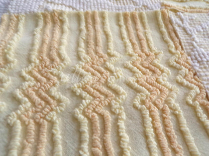 Lightning Strike Chenille Quilt Squares Set from Vintage Bedspread Fabric, 16 Blocks, 6" x 6" inch & Bonus Square
