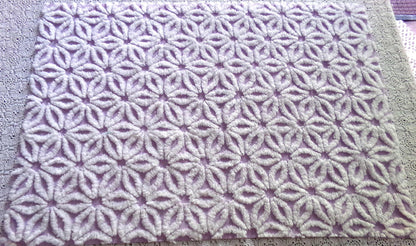 Spring Lavender Vintage Chenille Fabric in Lilac Purple & Fluffy White Daisy, 19" x 25" inch Piece, Lovely in Quilts