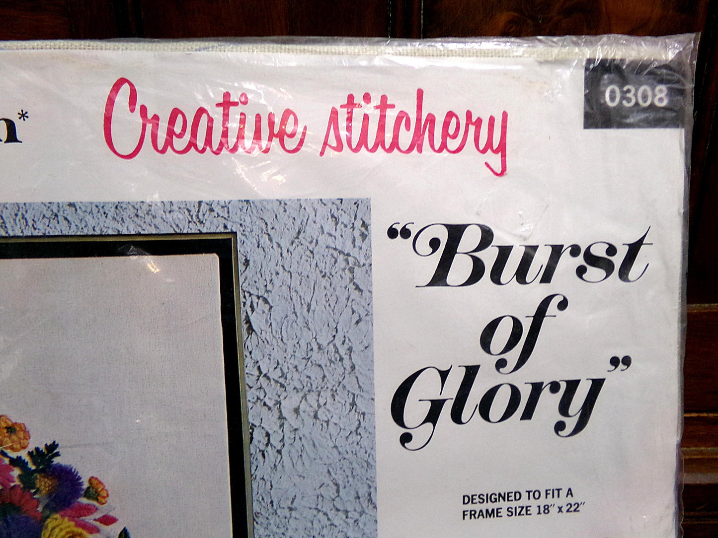 BURST of GLORY Crewel Vintage Paragon Needlecraft Embroidery Kit #0308, Boho Wildflower Floral Basket Stitchery
