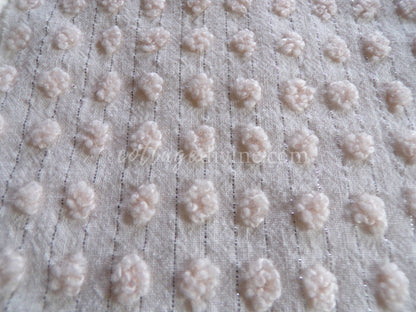 Dreamy Creamy 6" Chenille Quilt Squares, Rotary Cut from Vintage Chenille Bedspread Fabric, 16 Blocks, 6" x 6" inch, Neutral Creams