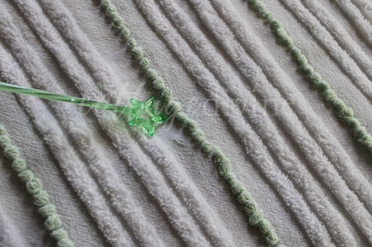Mint Green Pearl Pops Vintage Chenille Quilt Fabric, White Skinny Stripes, 17" x 23" inch Piece, 100% Cotton