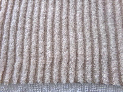Aged Grey Striped Vintage Chenille Fabric Piece, Maroon Accent Stripes, 21" x 22" inches