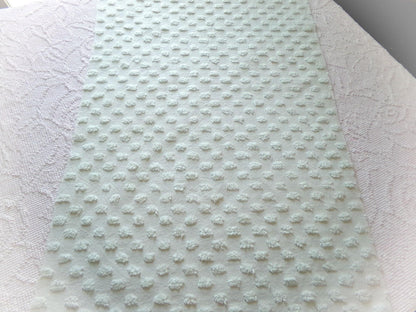 light green chenille fabric, vintage style pops design, 18" x 24" cut piece for quilts, crafts, sewing