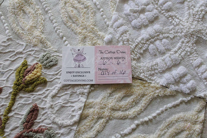 Vintage Matelasse & Chenille Fabric Squares, Heavenly Cream Set of 16 Blocks, 6" Each for Quilts, Crafts