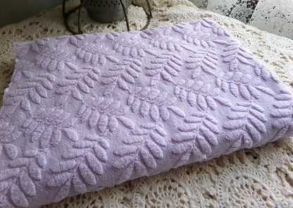 Lilac Fern Wisps Vintage Woven Fabric Piece, 19" x 25" inches, Delicate Bates Design Beautiful in Tote Bags & Pillows