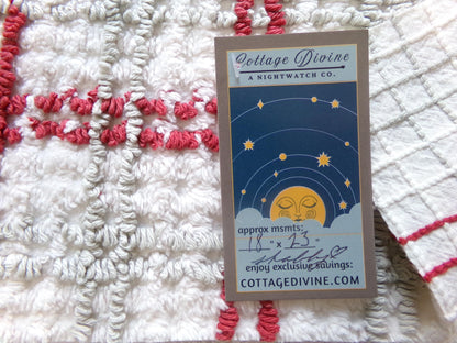 Preppy Plaid Vintage Chenille Fabric, Maroon & Grey Needletufting on White Grid, 18" x 23" inch Piece, 100% Cotton