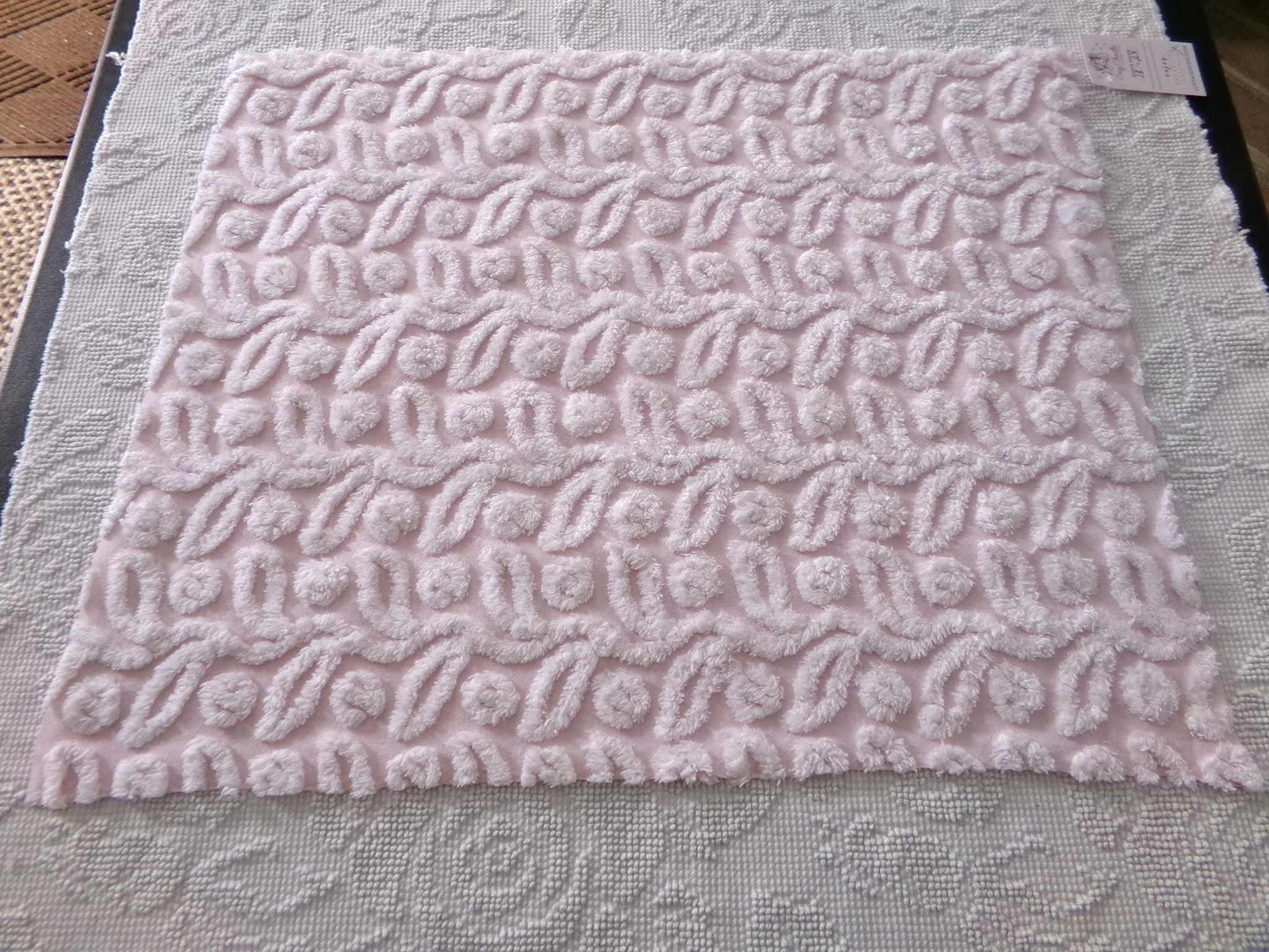 Pink Ivy Berry Vintage Chenille Fabric, Sewing Material for quilts, pillows & crafts, 18" x 24" inch Piece