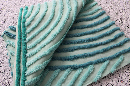 Dramatic Waves Vintage Chenille Fabric Cut from an Antique Chenille Bedspread, 20" x 26" Inch Piece, Unique Bold Design