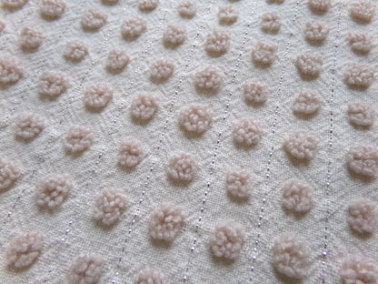 contemporary neutral chenille fabric squares, set of 4 texturized vintage large quilt blocks 12" inches ea, dots & daisies
