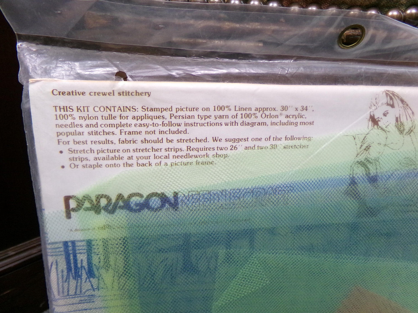 REFLECTIONS Crewel Embroidery Kit, Peaceful Sunset Scene, Vintage Paragon Needlecraft Creative Stitchery #0206