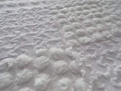 White Chenille Quilt Squares Set, "Serene Snowdrifts" from Vintage Bedspread Fabric, 16 Blocks, 6" inch