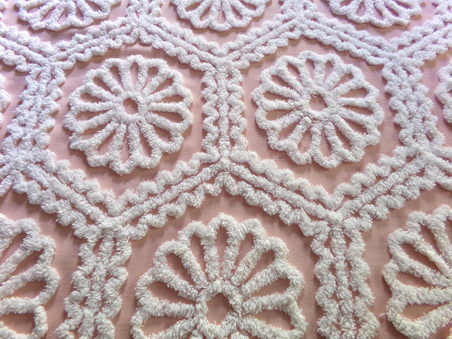 Lovely Fabric from Vintage Chenille Bedspread, 26" x 19" inch Piece, Shabby Sweet in DIY Pillows & Quilts