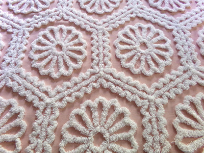 Lovely Fabric from Vintage Chenille Bedspread, 26" x 19" inch Piece, Shabby Sweet in DIY Pillows & Quilts