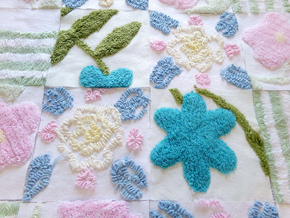chenille fabric squares, 6" blocks in vintage style floral textured patterns, 16 piece set ideal for quilting, diy pillows, crafts, sewing