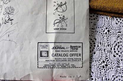 QUEEN ANNE'S LACE Crewel Stitchery Kit, Vintage 02233X Paragon Needlecraft Embroidery, Hippie Style Wall Hanging, Barbara Sparre, Open Pkg