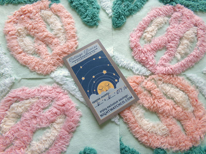 blooms chenille fabric squares, set of 16 lovely vintage floral 6" craft blocks, for quilt inlays, pillows, fiber arts