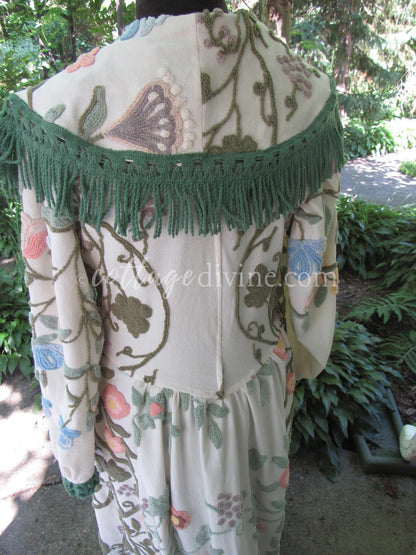 Victorian Style Distressed Chenille Robe, Designed from Shabby Vintage Chenille Bedspread Fabrics, M/L